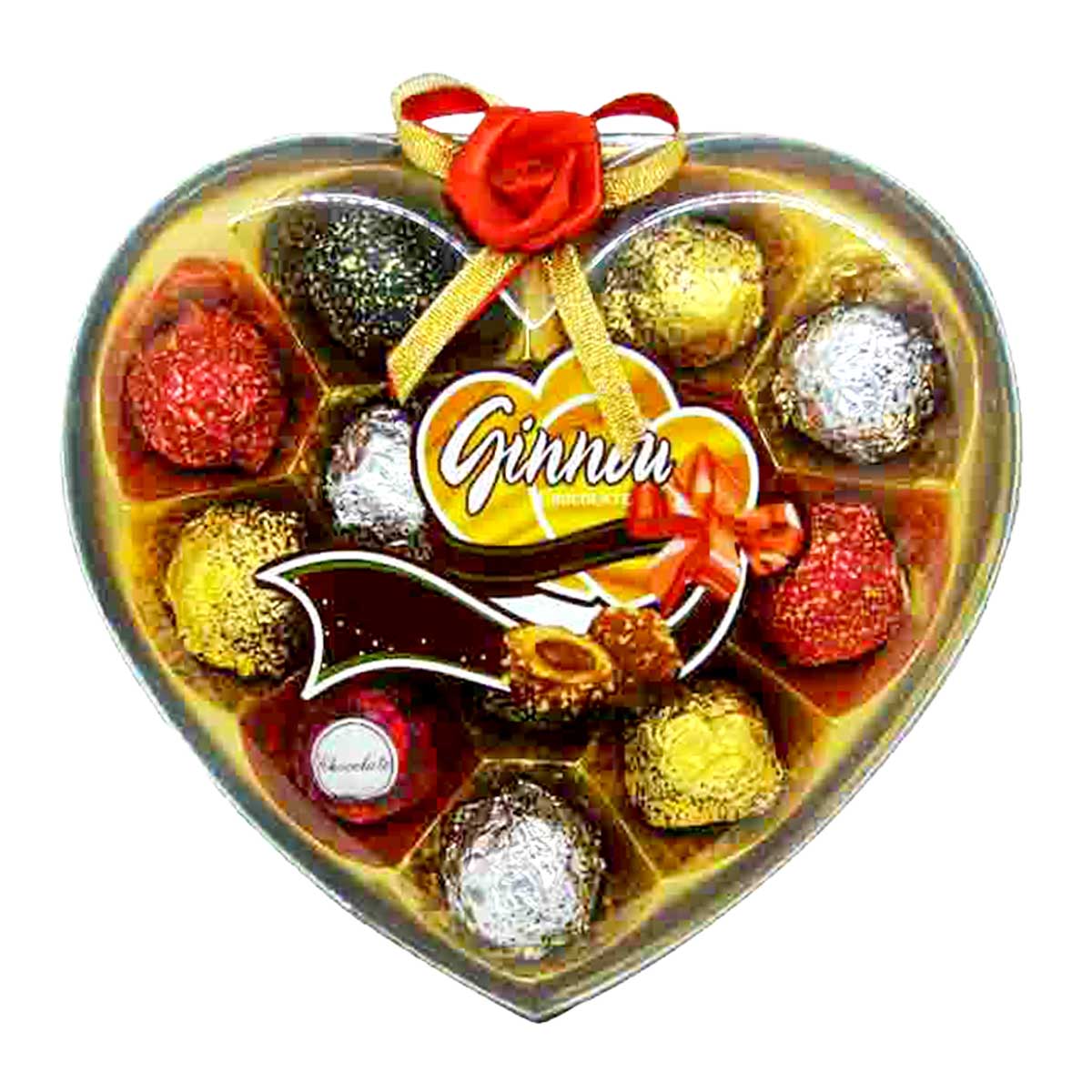 Ginnon Chocolate Heart Shape Box Mix Flavour 88gm